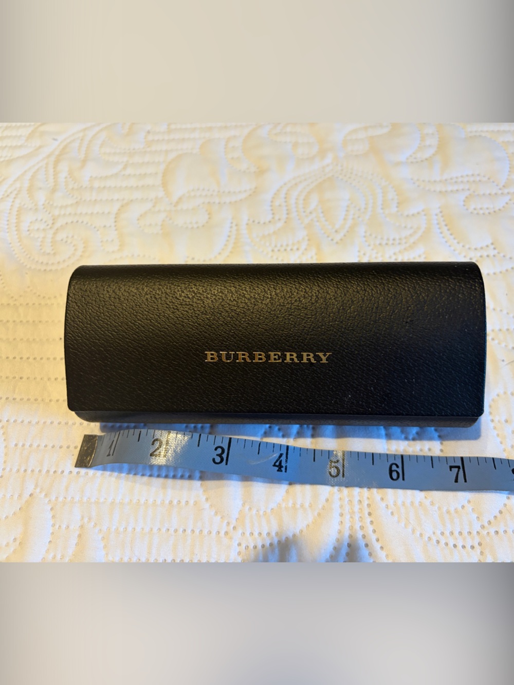 Burberry Black Leather Sunglass Case with Gold Logo